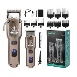 High Power Oil Head Push White Hair Clipper LCD Display