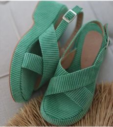 Lazy Suede Cross Strap Casual Fashion Open Toe Sandals For Women