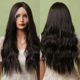 Women's Fashion Front Lace Middle Part Long Curly Wig