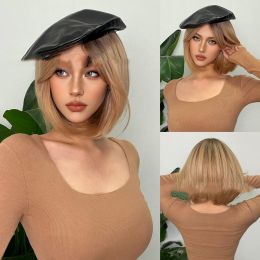 Women's Short Straight Bangs Natural Full Head Wig