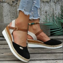 Women's Platform Wedge Lightweight Hemp Rope Sandals