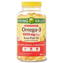 Spring Valley Omega-3 Fish Oil Soft Gels;  1000 mg;  180 Count